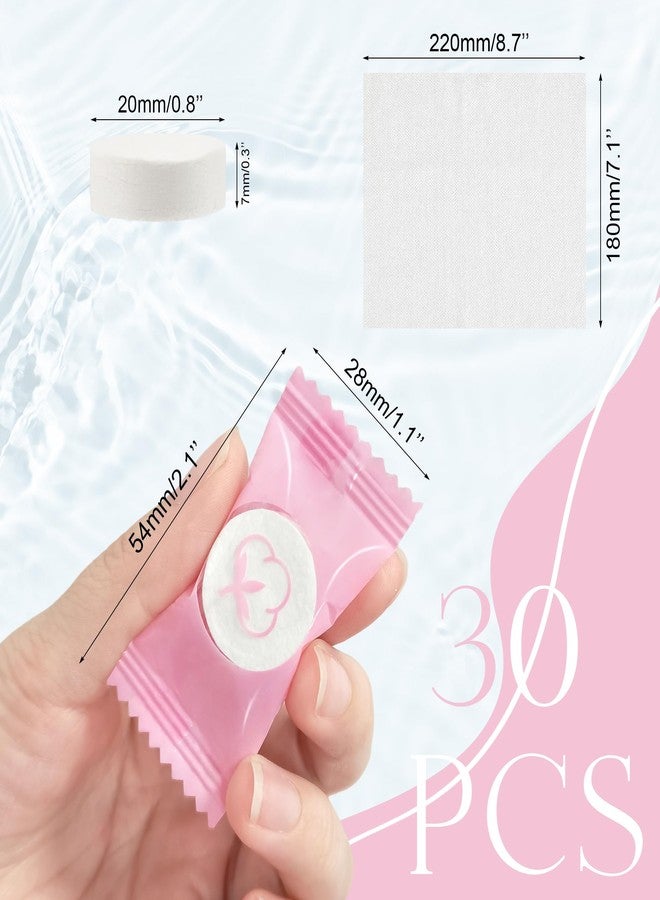 Quacc 30 PCS Disposable Compressed Towels, Portable Mini Coin Cotton Face Towe for Outdoor Travel, Home, Sports, Camping, Hiking - Image 2